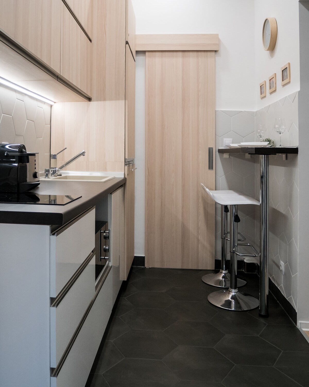 Kitchenette with Nespresso machine and dining counter
